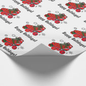 クリスマスのローラースケート: 幸せな休日 ラッピングペーパー (角)