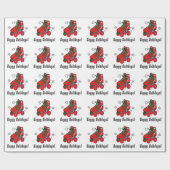 クリスマスのローラースケート: 幸せな休日 ラッピングペーパー (フラット)