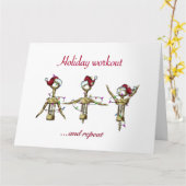 クリスマスのワインエクササイズルーチン カード (黄色い花)