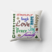 クリスマスのワードアートスロー枕 クッション (裏面)