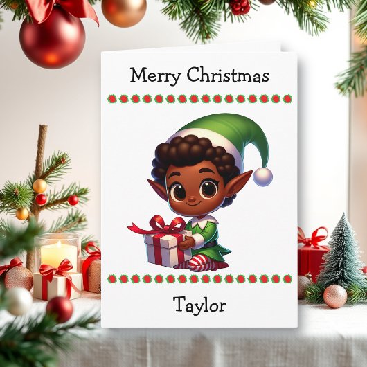クリスマスのワードサーチ入り 子供用 カード