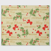 クリスマスのヴィンテージのギフトの包装紙 ラッピングペーパー (フラット)