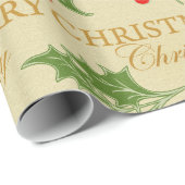 クリスマスのヴィンテージのギフトの包装紙 ラッピングペーパー (ロールコーナー)