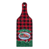 クリスマスのヴィンテージのトラックは加えます一流の4.75"をx 12.75" カッティングボード (正面)