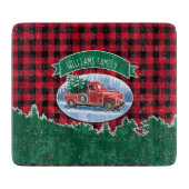 クリスマスのヴィンテージのトラックは加えます一流の6つをx 7" カッティングボード (正面)