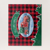 クリスマスのヴィンテージのトラックは名前を加えます ジグソーパズル (縦)