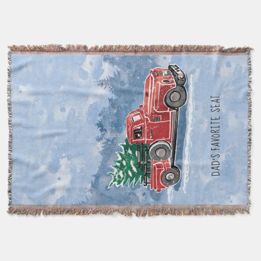 クリスマスのヴィンテージのトラック場面 スローブランケット (正面)