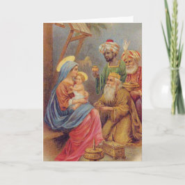 クリスマスのヴィンテージの出生のイエス・キリストのイラストレーション シーズンカード