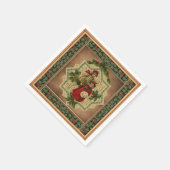 クリスマスのヴィンテージの切り離し スタンダードカクテルナプキン (角)