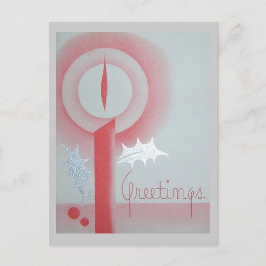 クリスマスのヴィンテージの挨拶 シーズンポストカード (正面)