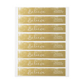 クリスマスのヴィンテージの金ゴールドSnowyで信じて下さい ラップアラウンドラベル (シート)