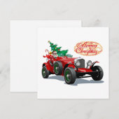クリスマスのヴィンテージカー シーズンカード (正面/裏面)