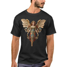 クリスマスのヴィンテージスタイルの天使のオーナメントTシャツ