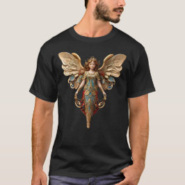 クリスマスのヴィンテージスタイルの天使のオーナメントTシャツ Tシャツ