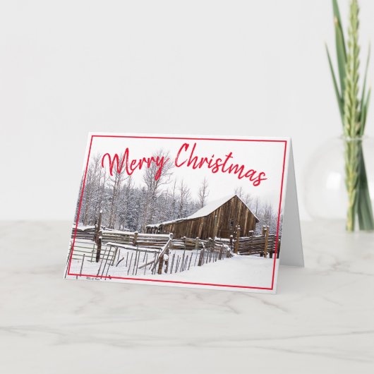 クリスマスのヴィンテージスノーバーン写真 シーズンカード (正面)