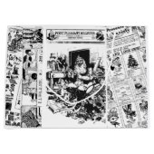 クリスマスのヴィンテージ新聞サンタのギフトバッグ ラージペーパーバッグ (正面)