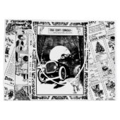 クリスマスのヴィンテージ新聞サンタのギフトバッグ ラージペーパーバッグ (裏面)