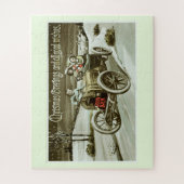 クリスマスのヴィンテージ車 ジグソーパズル (縦)