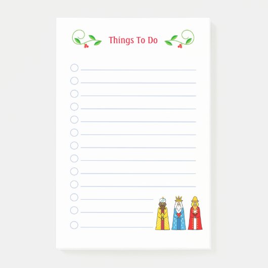 クリスマスの三賢者の付箋 かわいい ToDoリスト ポストイット (正面)