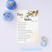 クリスマスの上または下のブライダルシャワーゲームカード チラシ (シングル)