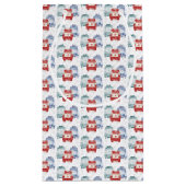 クリスマスの不格好なセーター柄のフェスティブクリスマス スモールペーパーバッグ (裏面)