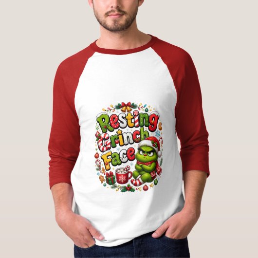 クリスマスの不機嫌な顔の生き物 Tシャツ (正面)