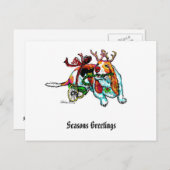 クリスマスの不能の猟犬の郵便はがき シーズンポストカード (正面/裏面)