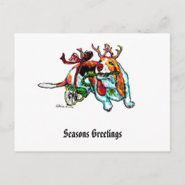 クリスマスの不能の猟犬の郵便はがき シーズンポストカード