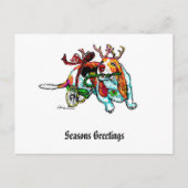 クリスマスの不能の猟犬の郵便はがき シーズンポストカード (正面)