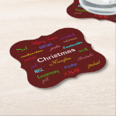 クリスマスの世界の赤いブラケッモダント ペーパーコースター (アングル)