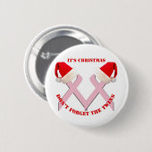 クリスマスの乳癌の認識度 缶バッジ (正面&裏面)