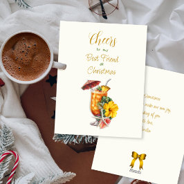 クリスマスの乾杯ベストフレンドトロピカルカクテル シーズンカード
