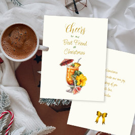 クリスマスの乾杯ベストフレンドトロピカルカクテル シーズンカード