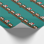 クリスマスの予測できないフクロウ ラッピングペーパー (角)