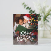 クリスマスの予算に優しいカリグラフィー 縦位置 写真入り W (スタンド正面)