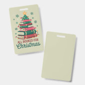 クリスマスの予約がすべて埋まってる司書 本好き ツリー バッジ (正面＆裏面)