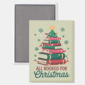 クリスマスの予約がすべて埋まりました 図書館司書 本好き ツリー マグネット (正面/裏面)