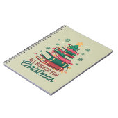 クリスマスの予約がすべて完了した司書 本好き ツリー ノートブック (左側)