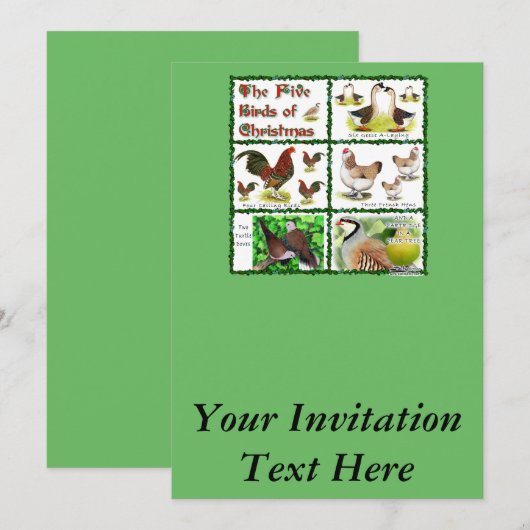 クリスマスの五鳥 招待状 (正面/裏面)