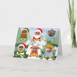クリスマスの人々の写真としての家族 シーズンカード