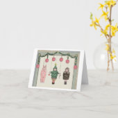 クリスマスの人形の折りたたみ式グリーティングカード カード (黄色い花)