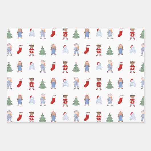 クリスマスの人形よちよち歩きの夢のおもちゃ ラッピングペーパーシート (正面3)