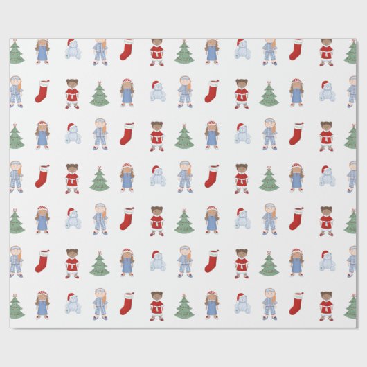 クリスマスの人形よちよち歩きの夢のおもちゃ ラッピングペーパー (フラット)