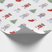クリスマスの人形よちよち歩きの夢のおもちゃ ラッピングペーパー (角)