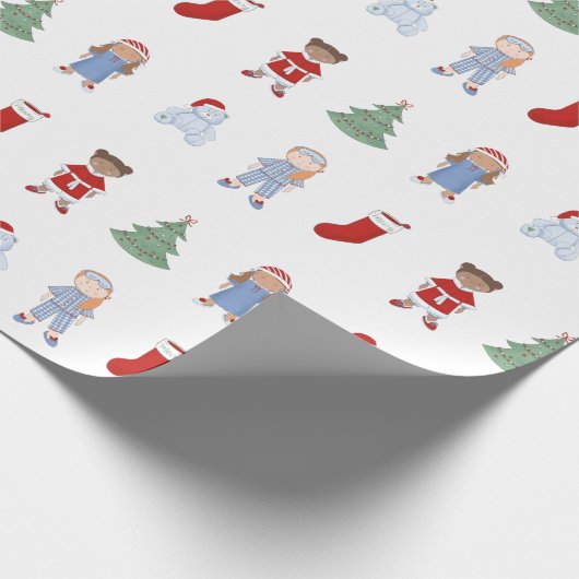 クリスマスの人形よちよち歩きの夢のおもちゃ ラッピングペーパー (角)