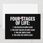 クリスマスの人生4ステージ サンタ ユーモア ミーム シーズンカード (正面/裏面)