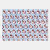 クリスマスの人魚のサンタクジラ　水彩画 ラッピングペーパーシート (正面2)