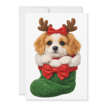 クリスマスの仔犬の冬のニット