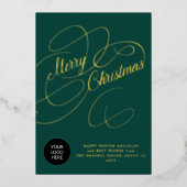 クリスマスの企業の挨拶カスタムロゴ 箔シーズンカード (正面)