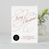 クリスマスの企業の挨拶カスタムロゴ 箔シーズンカード (立ち正面)